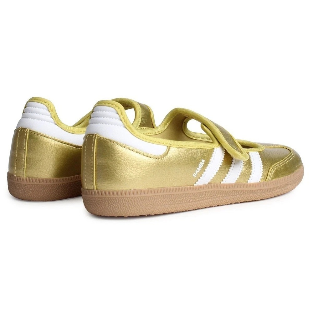 adidas Samba Jane Womens Size 7 Gold Metallic White Shoes IH6599 NEW - Picture 4 of 5